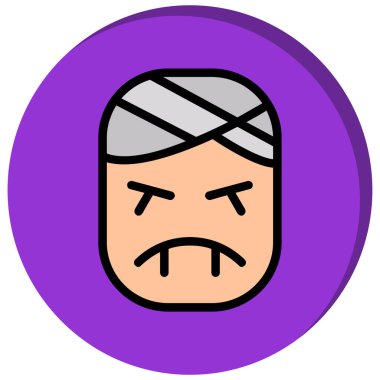 kızgın çizgi film emoji ifade vektör çizimi