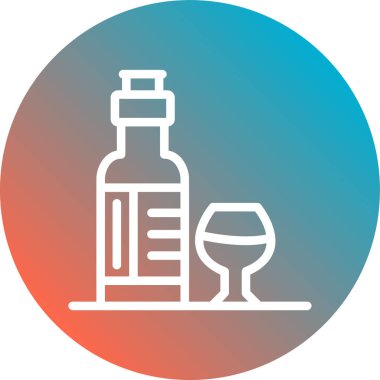 Bir şişe şarap ikonunun vektör çizimi