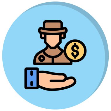 Para için. Web simgesi basit illüstrasyon