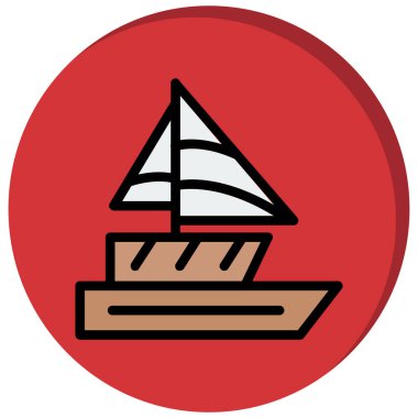 Gemi simgesi vektör illüstrasyonu