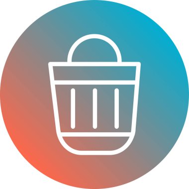 Çöp kutusu dairesel simgesi simgesi