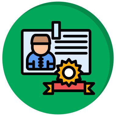 Sertifika vektör çizgisi simgesi