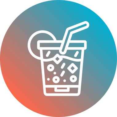 Kokteyl. Web simgesi basit illüstrasyon