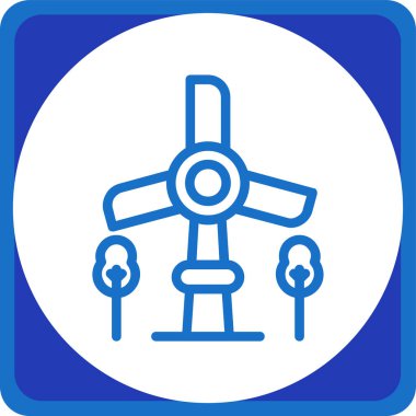 Modern çerçevede yel değirmeni vektör simgesi