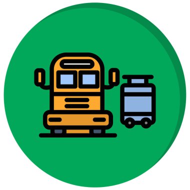 Otobüs. Web simgesi basit illüstrasyon