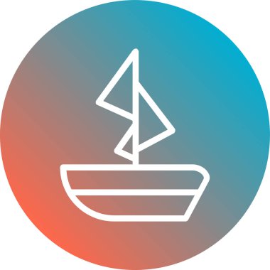 yelkenli ikonu vektör illüstrasyonu