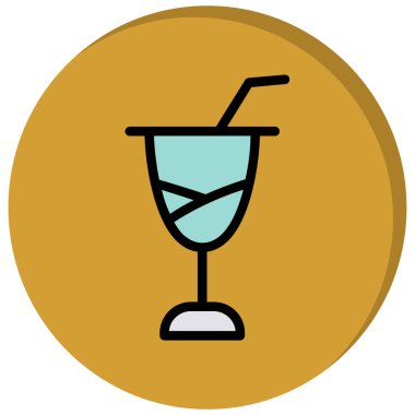 Kokteyl ikonu vektör illüstrasyonu