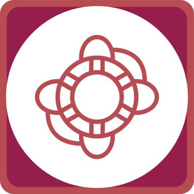 Bir gül simgesinin vektör illüstrasyonu