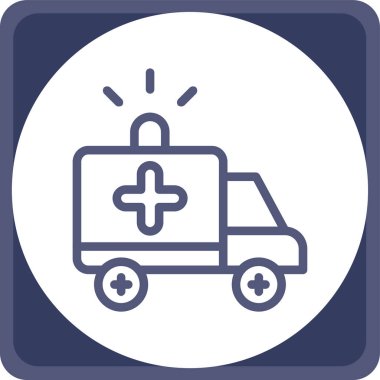 Ambulans. Web simgesi basit illüstrasyon