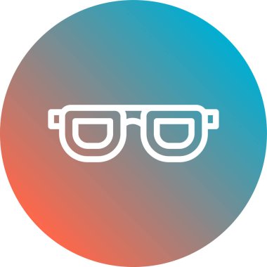 vektör uzun gölge gözlüklü modern düz simge