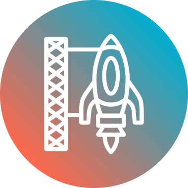 Roket simgesi soyut bir grupta izole edildi