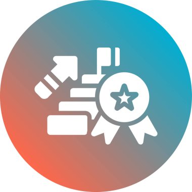 Madalya ikon vektör illüstrasyonu