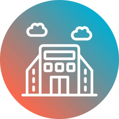 Modern binanın vektör illüstrasyonu