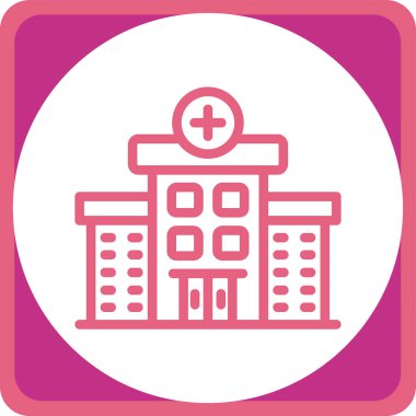 Hastane. Web simgesi basit illüstrasyon