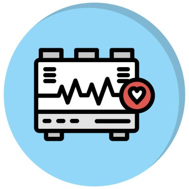 Kalp Kardiyogram Vektör İllüstrasyonu