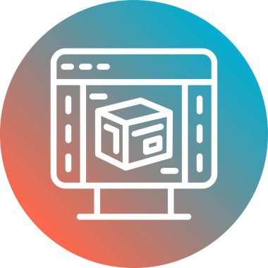 Lcd vektörü simgesi, illüstrasyon