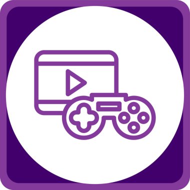 Video oyunu ikonu. Web için oyun konsol vektör simgelerinin basit illüstrasyonu