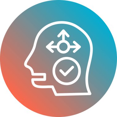 ok ikonlu kafa. vektör illüstrasyonu