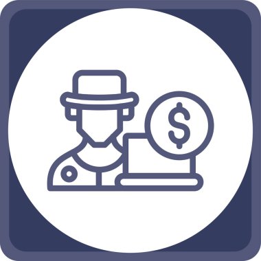 Para için. Web simgesi basit illüstrasyon