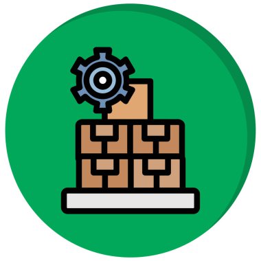 Fabrika. Web simgesi basit illüstrasyon