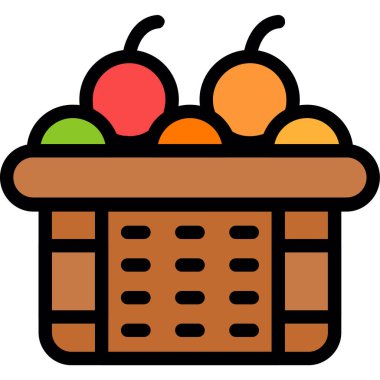 meyve sepeti. simge tasarımı, illüstrasyon