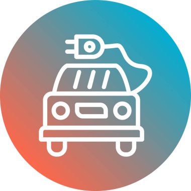 elektrik bus simgesi, vektör illüstrasyonu