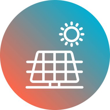 Güneş paneli ikon vektör illüstrasyonu