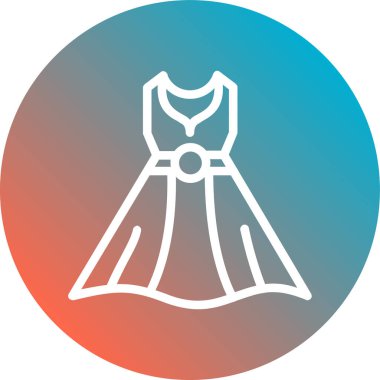 Gelinlik ikonu vektör illüstrasyonu