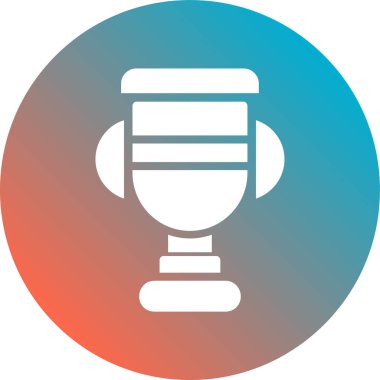 Kupa ikonu. Beyaz arkaplanda izole edilmiş web tasarımı için kupa vektör simgesinin basit çizimi