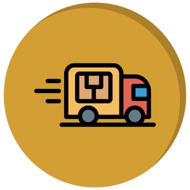 dağıtım kamyonu ikonu vektör çizimi