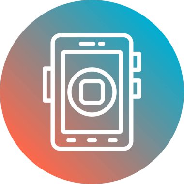 Moda düz biçimli cep telefonu simgesi beyaz arkaplanda izole edildi.