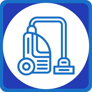 Bir binanın mavi ve beyaz ikonunun vektör çizimi