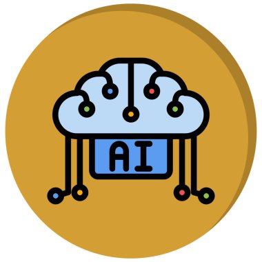 Bulut Hesaplama. Web simgesi basit illüstrasyon