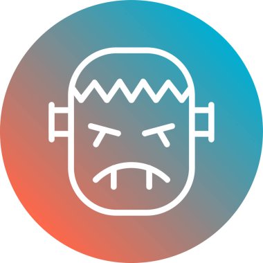 Beyaz maske simgesi uzun gölge arkaplanı ile izole edildi. Cadılar bayramı konseptin kutlu olsun. mavi daire düğmesi.