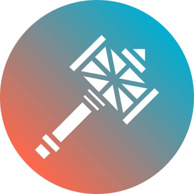 Teleskop simgesi. Vektör biçimi mavi ve gri renklerdir, beyaz arkaplanda düz yuvarlak düğme,