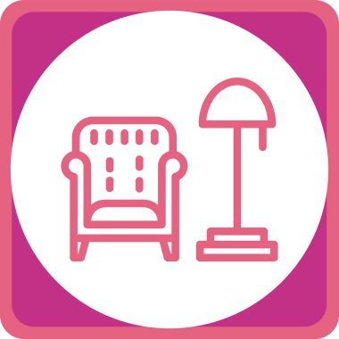 kanepe ikonu vektör illüstrasyonu