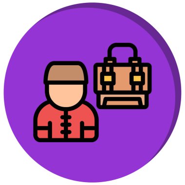 Çantalı bir adamın vektör çizimi