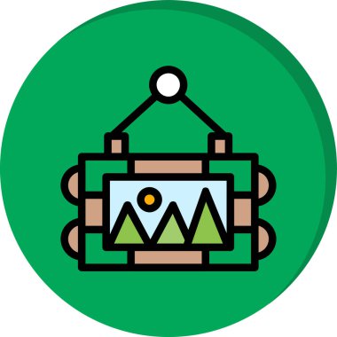 Kamp kampı ikonu doldurulmuş - ana hatlarıyla