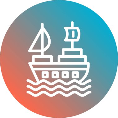Gemi simgesi vektör illüstrasyonu