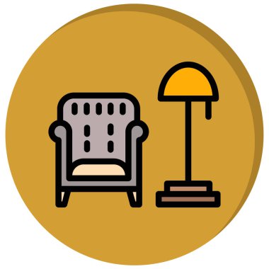 Kanepe. Web simgesi basit illüstrasyon