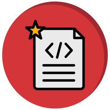 Düz simge, vektör illüstrasyonu programlanıyor