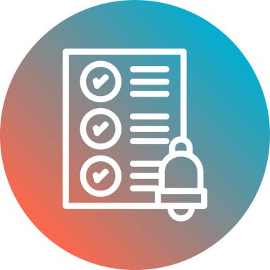 Kontrol listesi simgesi mavi arkaplanda izole edilmiş düz stil.