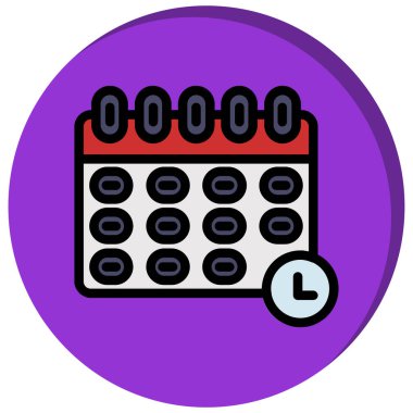 Takvim tarihi simgesi. özet takvim olay vektör rengi düz izole