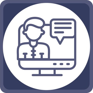 Konuş. Web simgesi basit illüstrasyon