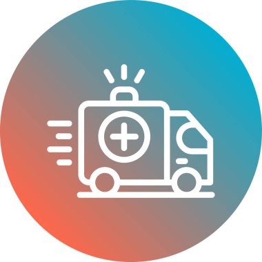 ambulans simgesi vektör illüstrasyonu