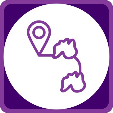 Güzergah simgesiyle harita işaretleyici. vektör illüstrasyonu