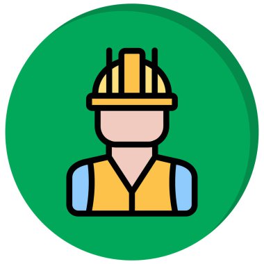 İnşaat işçisi renkli simge