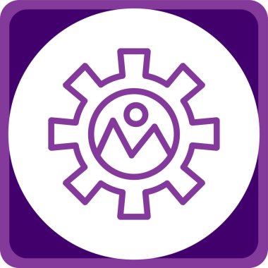 bir çerçeve içinde dişli tekerlek vektör simgesi