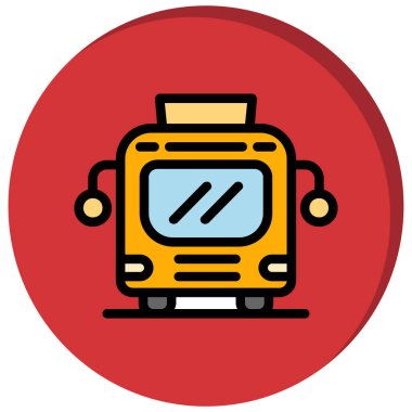 Tramvay düz vektör simgesi