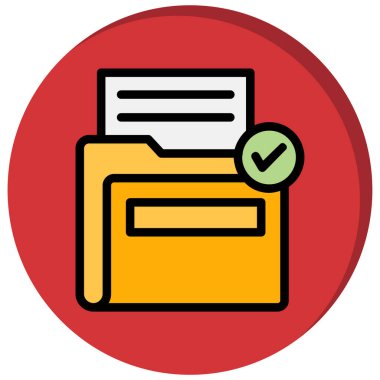 belge dosya simgesi, düz tasarım vektör çizimi